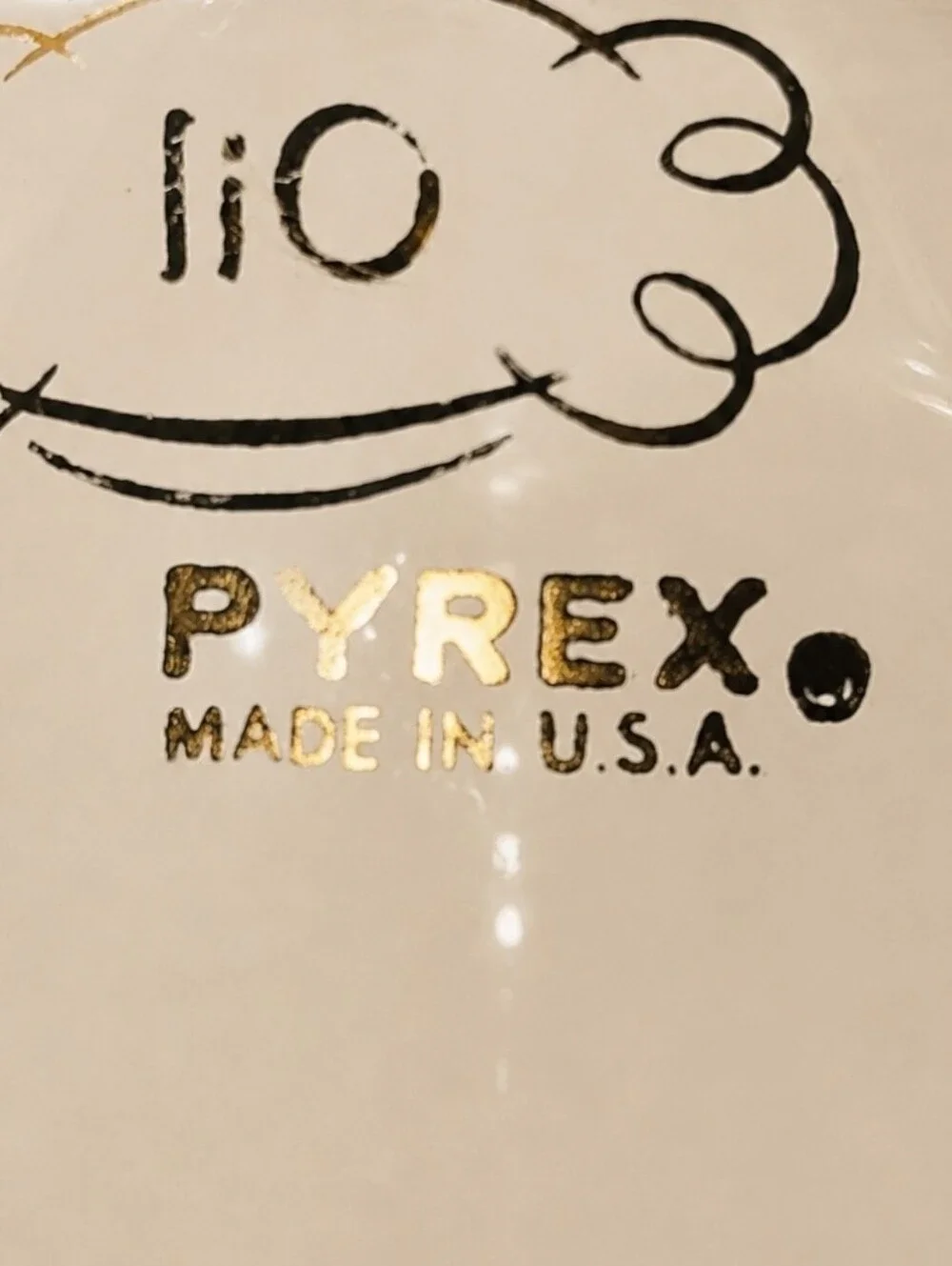 Vintage PYREX No 100 Oil Cruet Gold Black MCM Glass Made USA 1960s